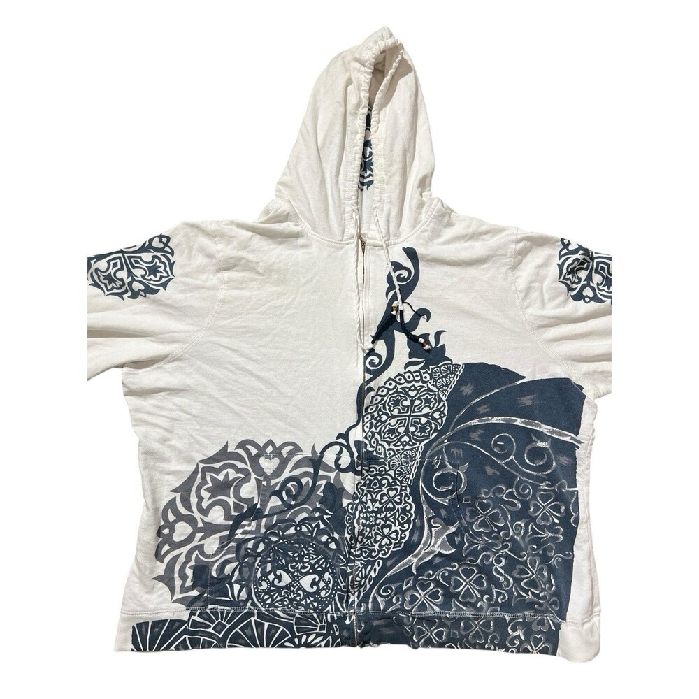 Y2K Floral Embroidered Hoodie Full Zip Floral Asian Streetwear Lucky Brand Style